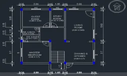 Sketching a G+1 Residential Plan according to Vaastu Shastra and Calculation of Basic Loads