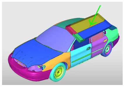 Roof Crush Analysis of a NEON Doge Model in FMVSS Regulation