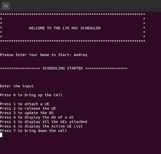 LTE Cell Manager and Scheduler Simulation