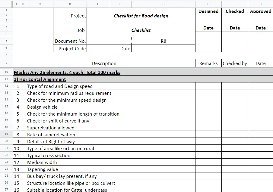 Geometric Design Parameter