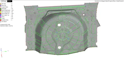 Meshing of Car Spare Tyre Floor Panel