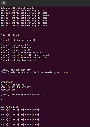 LTE Cell Manager and Scheduler Simulation