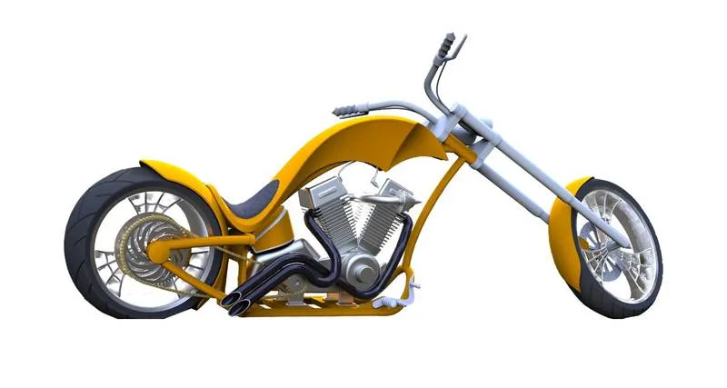 Designing, Modelling, assembly and Photo-realistic Rendering of an American Chopper