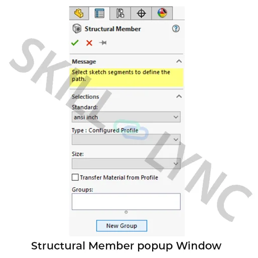 Structural Member popup Window