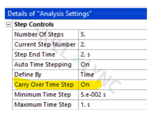 Analysis Settings in Ansys 11