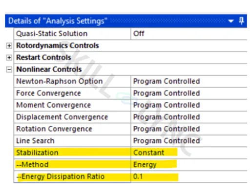 Analysis Settings in Ansys 12
