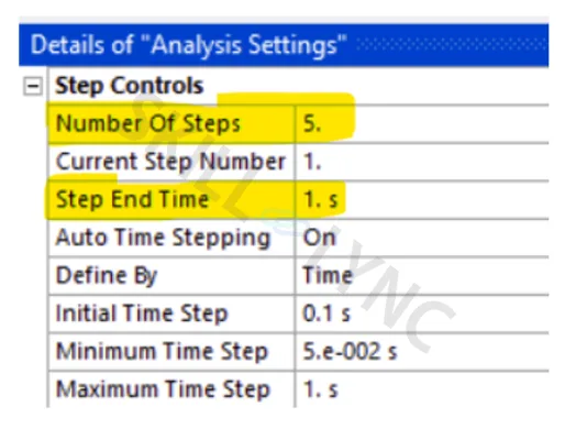 Analysis setting in Ansys 3