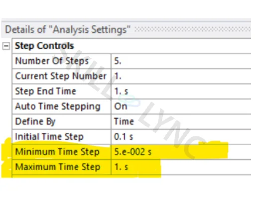 Analysis setting in Ansys 8