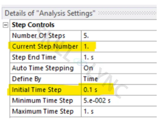 Analysis Settings in Ansys 9